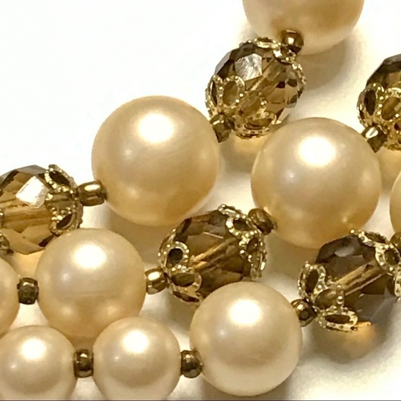 JUDY Lee pearl and gem three stand necklace - Picture 2 of 7